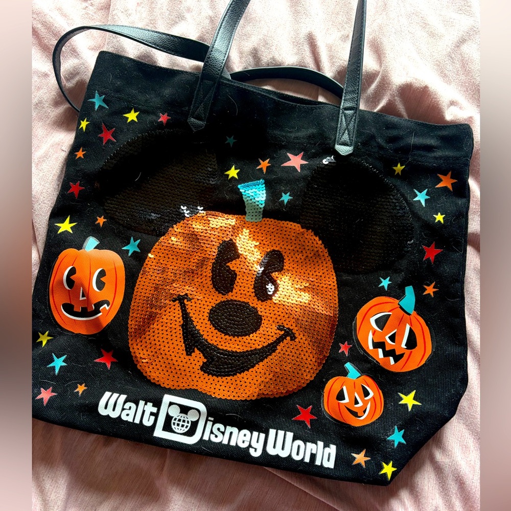 Disneyworld Black Halloween Tote Bag